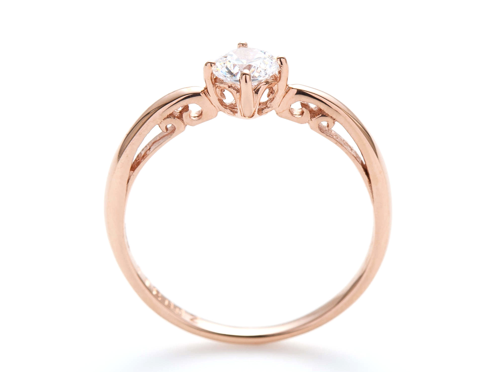 ヌーヴォー婚約指輪ピンクゴールド