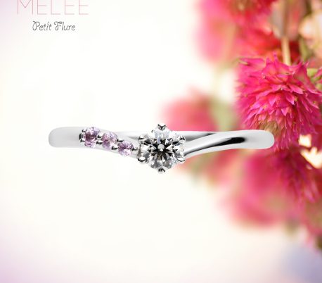 スノードロップmini婚約指輪プラチナピンクサファイヤ