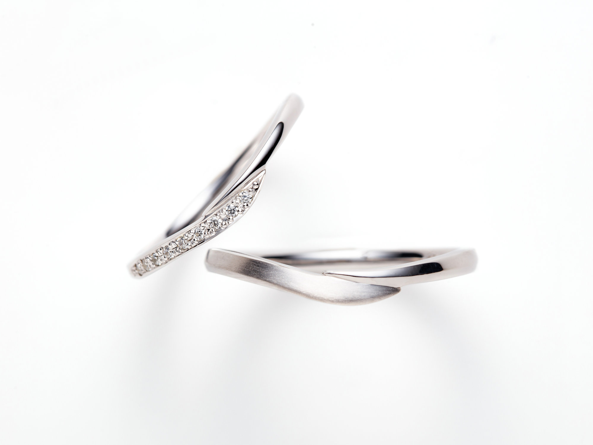 シンプルリーフ 結婚指輪プラチナ